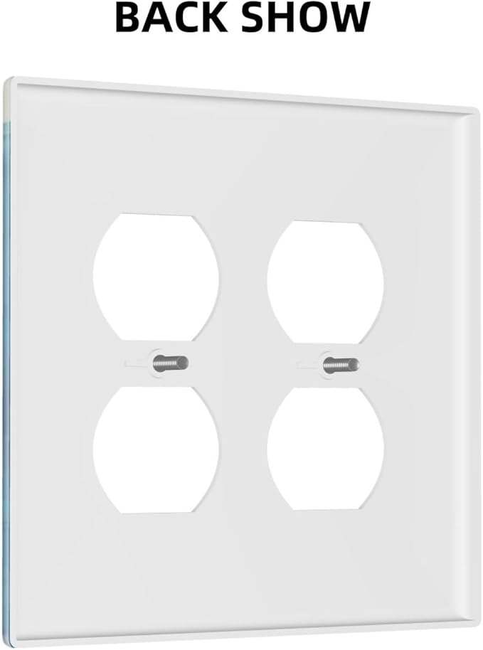 Swimming Woman Funny Shark Blue Ocean Outlet Covers 2 Gang Double Duplex Decorative Light Switch Covers Electrical Wallplates Socket Faceplate for Kids Room Bedroom Decor