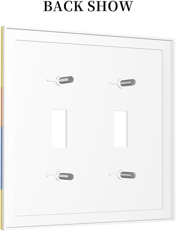 Building Blocks Theme Colored Bricks Print Decorative Switch Plates 2 Gang Double Toggle Outlet Light Switch Cover Wall Plate Electrical Faceplate for Room Office Home Decor