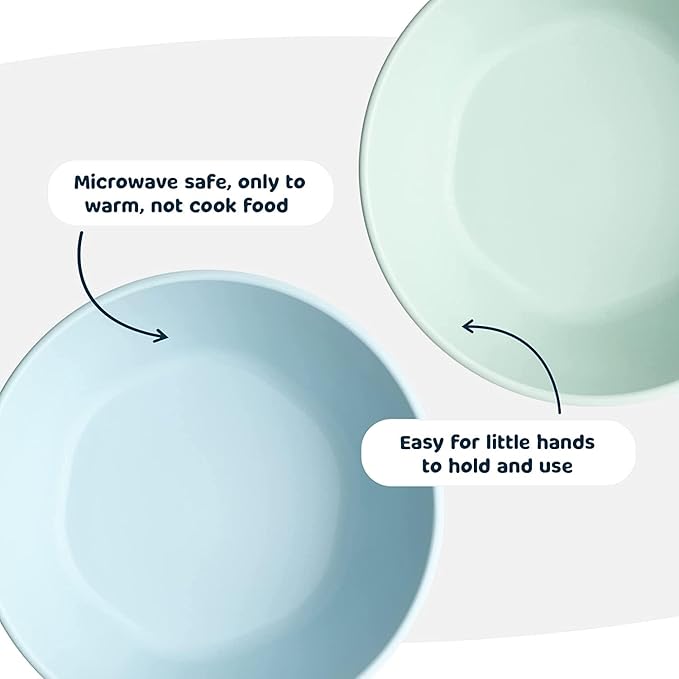 Tiny Twinkle Tableware 3 Pack Dish Set- BPA-Free Cups, Plates and Bowls Sets For Kids and Toddlers - Polypropylene Plastic Dinnerware Set (Rose, Peach, Lilac) Round Bowl
