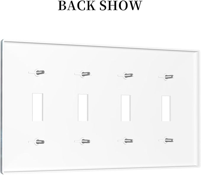 Red Rose Blue Water Drips Quad Toggle Light Switch Cover Decorative 4 Gang Wall Plate Covers Electrical Faceplate Switchplate for Kidroom Bathroom Bedroom Living Room Decor