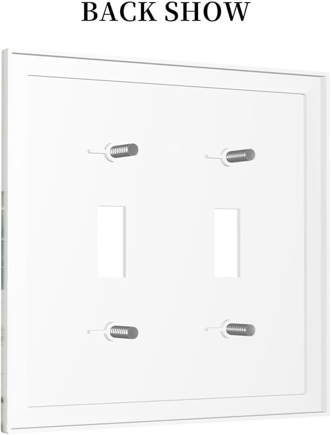 Decorative Light Switch Cover Plate Boho Green Monstera Leaf Inspirational Quotes 2 Gang Outlet Covers Double Toggle Wall Plates for Electrical Switch Plate Covers Faceplate