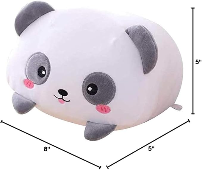 Panda Plush Stuffed Animal, Cute Panda Plushie Cylindrical Body Pillow Toy Gifts for Kids Birthday, Valentine, Christmas, 8inch