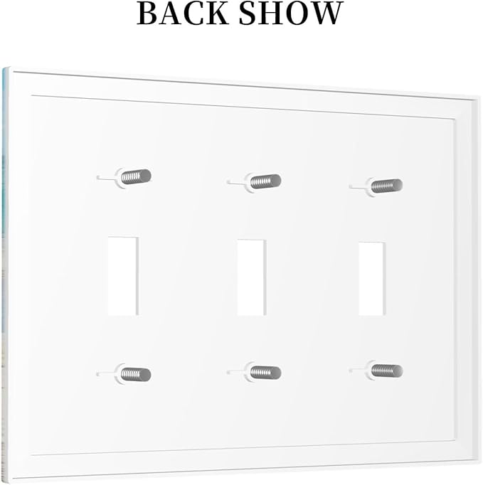 Decorative Switch Plates Seashells Beach Starfish Scallop 3 Gang Wall Plate Triple Toggle Light Switch Cover Faceplate Electrical Wall Panels For Bathroom Home Decor