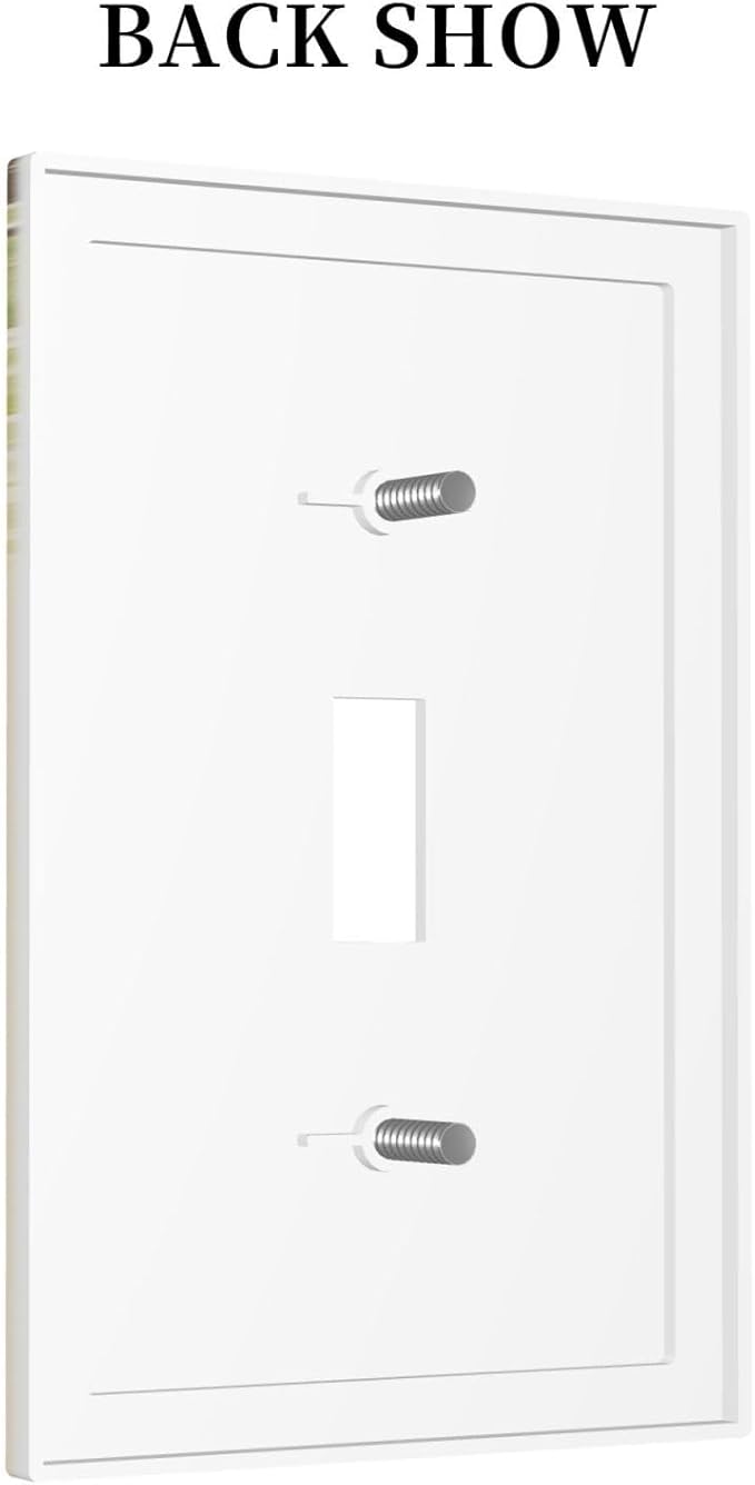 Decorative Light Switch Cover Garden Flowers Green Leaves And Butterflies 1 Gang Single Toggle Decorator Outlet Wall Plate Device Electrical Faceplate Switchplates for Bedroom Cabin Decor