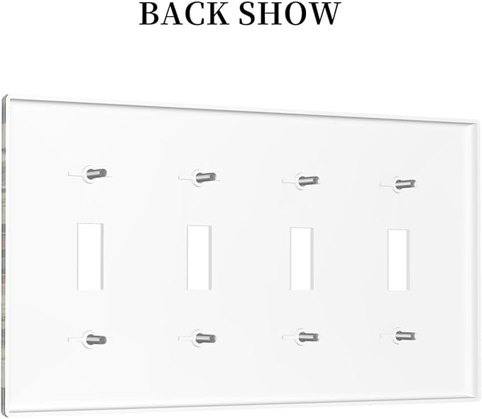 Light Switch Covers Southwest Rustic American Indian Aztec Boho Quad Toggle Electrical Faceplate 4 Gang Wall Plate Decorative Switch Plates for Bed Room living Room Decor