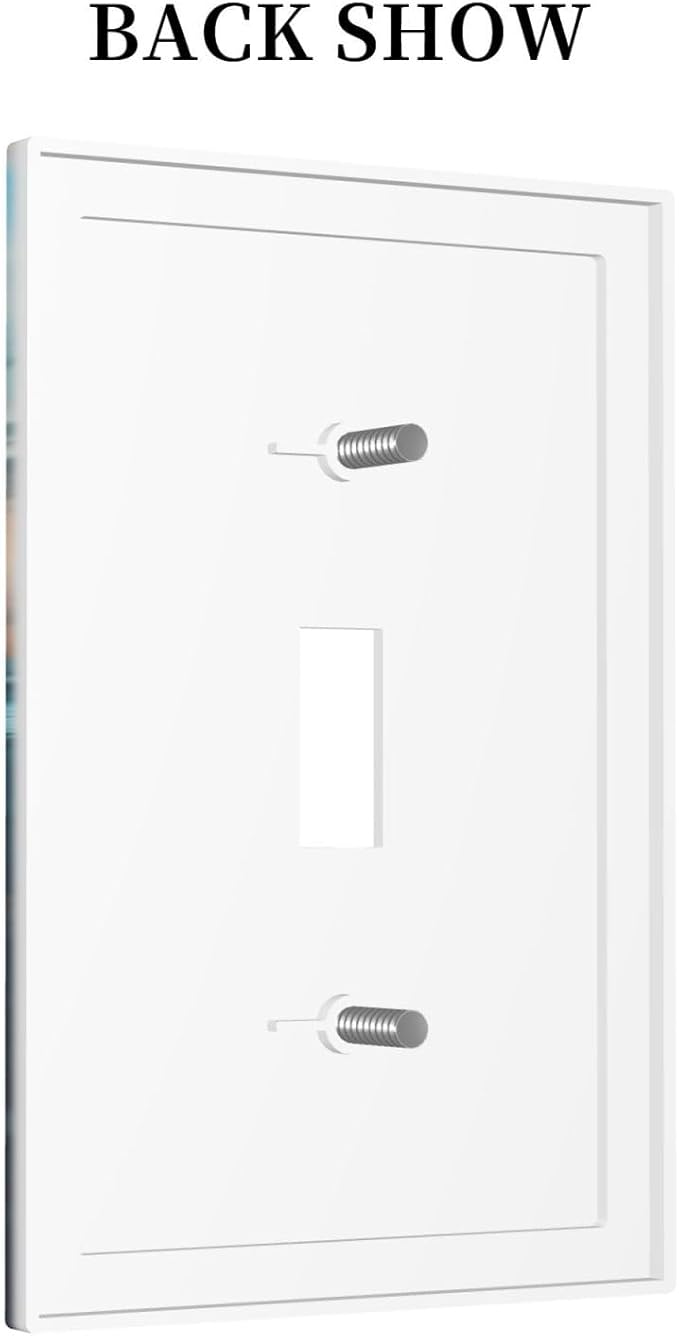 Light Switch Cover Plate Sailboat Ship Octopus Ocean Sea Waves 1 Gang Single Toggle Decorative Switch Plates Wall Plates Electrical Faceplate for Bathroom Bedroom Decor