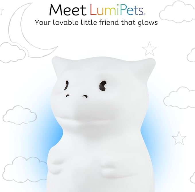 Lumipets Remote Control Silicone Night Light for Kids - Dragon Design with 9 Soft Colors & Sleep Timer - Rechargeable, Battery-Operated Lamp for Bedroom | Baby Nursery, Toddler, Girls, Boys