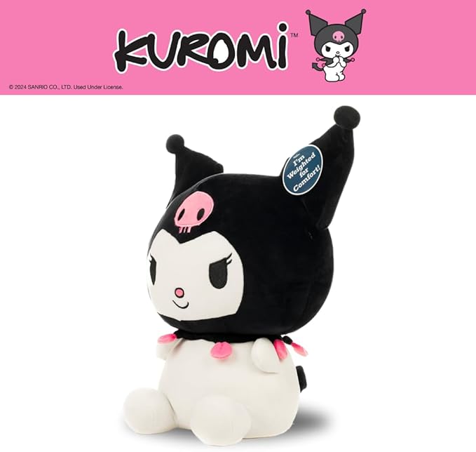 Franco Calm Kuromi Bedding Super Soft Plush Calming 3Lb Weighted Cuddle Pillow Buddy, Comfort Pillow, (Officially Licensed Product)