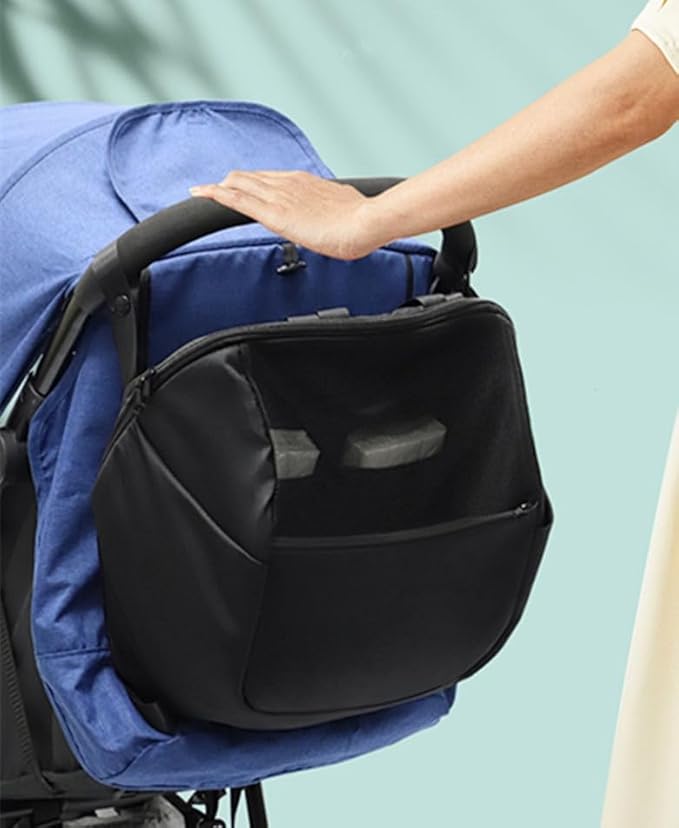 MINILUJIA Universal Storage Bag Stroller Accessories Large Capacity Diaper Bag Wearable Backpack Stroller Organizer Travel Stroller Backpack Attachment Versatile Bag
