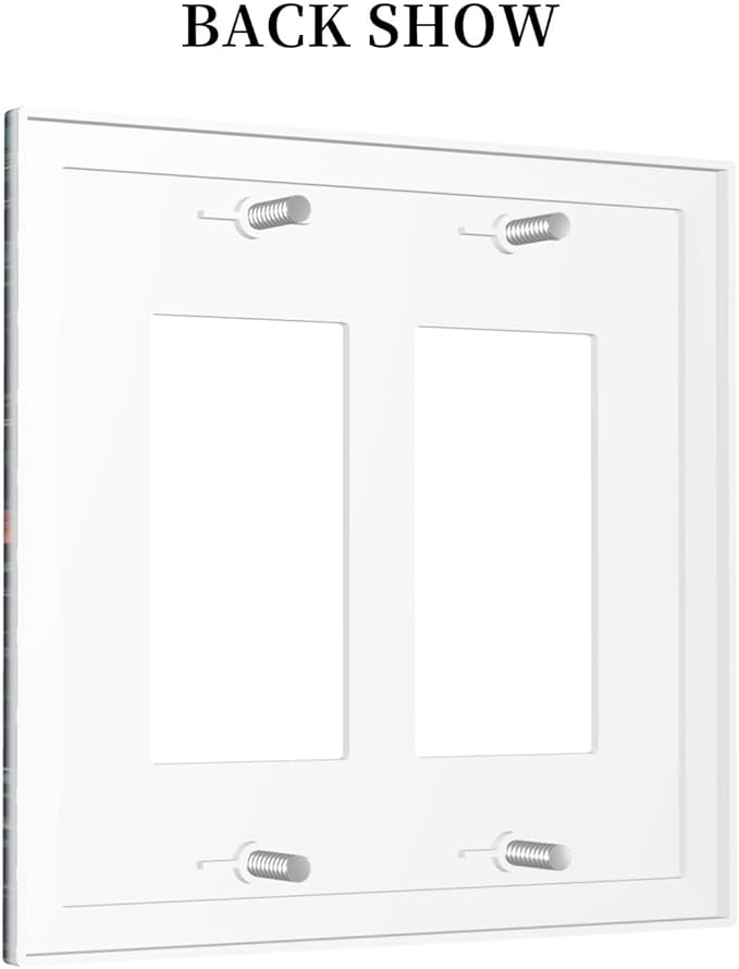 Decorative Outlet Covers Bohemian Moon Butterfly Floral 2 Gang Double Rocker Light Switch Cover Plate Electrical Switch Plate Cover Decorate GFCI Wall Plate for Bedroom Cabin Decor