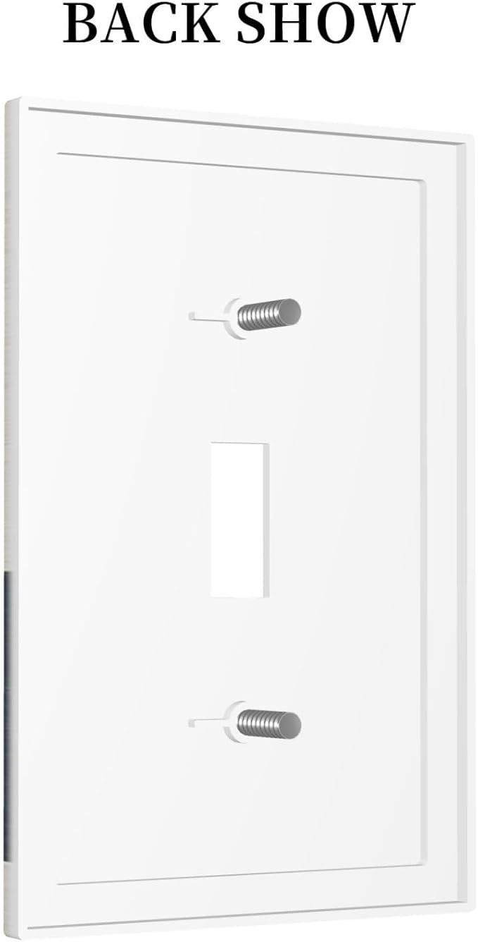 Abstract Geometric 1 Gang Light Switch Cover Modern Squares Single Toggle Wall Plate Decorative Electrical Switchplate Covers Faceplate Receptacle for Bedroom Kitchen Living Room Decor