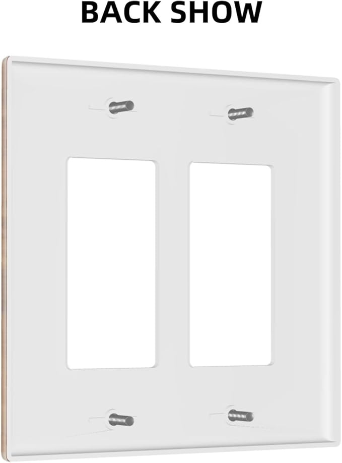 Faux Wood Decorative Printed Double Gang Rocker Decorative Light Switch Cover, 2-Gang Wall Plate Outlet Cover