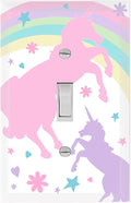 Girls Room Decor Light Switch Cover Plate Kids Room, Decorative Wall Accent for Baby Nursery, Teen Toddler Bedroom Bathroom Playroom (Pastel Unicorn)