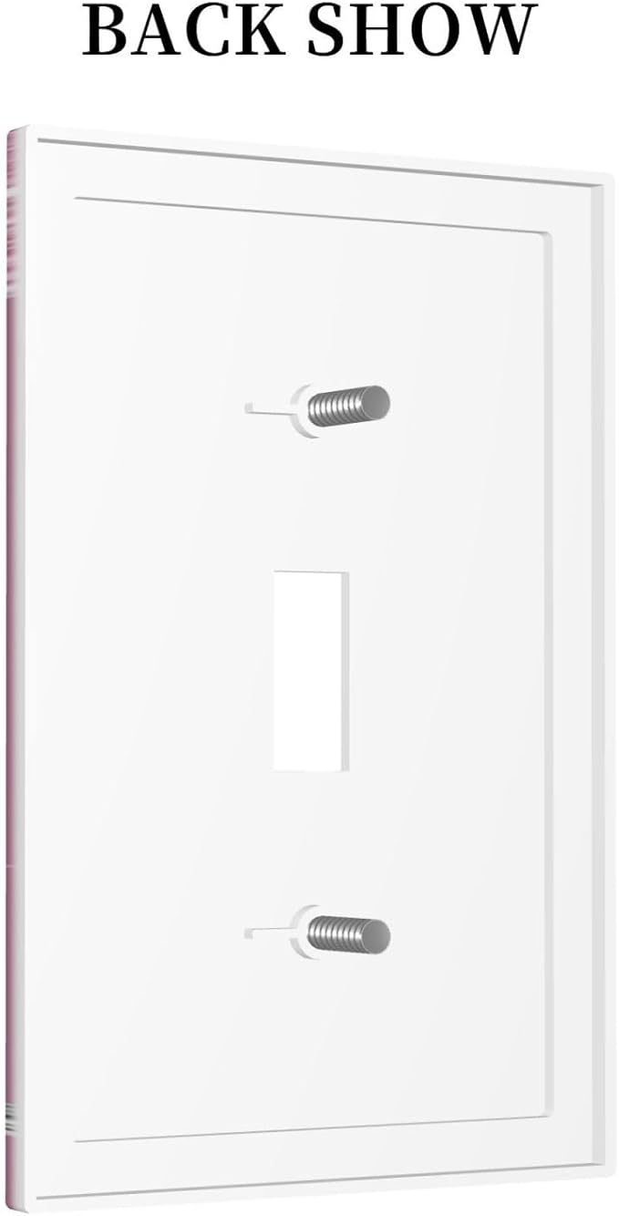 Sparkling Diamonds Pink Silver Glitter Drops Print 1 Gang Light Switch Covers Decorative Unique Single Toggle Wall Plate Switchcover Electrical Switchplate for Kitchen Bathroom Bedroom Decor