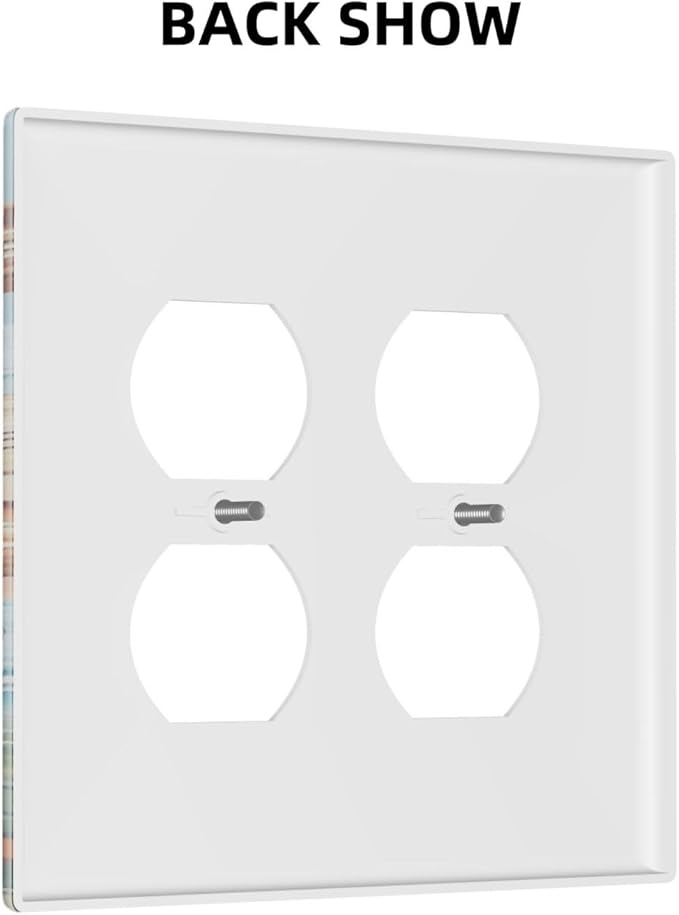Tropical Beach Palm Tree Summer Coastal Ocean Sunset Outlet Covers 2 Gang Double Duplex Decorative Light Switch Covers Electrical Wallplates Socket Faceplate for Bedroom Living Room Decor