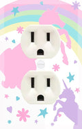 Girls Room Decor Light Switch Cover Plate Kids Room, Decorative Wall Accent for Baby Nursery, Teen Toddler Bedroom Bathroom Playroom (Pastel Unicorn Outlet)