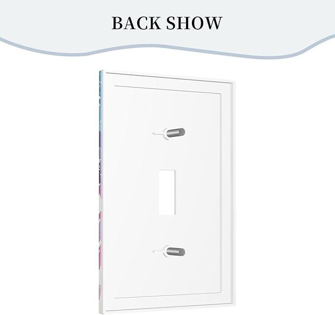 Light Switch Cover Plate Rainbowcolored Rays With White Stars 1 Gang Single Toggle Decorative Switch Plates Wall Plates Electrical Faceplate for Nursery Home Decor
