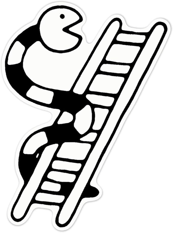 Azeeda 'Snakes & Ladders' White Premium Vinyl Decal Sticker – Waterproof, Durable & Easy to Apply - Ideal for Car Bumpers, Windows, Bins and More (DW00024895)