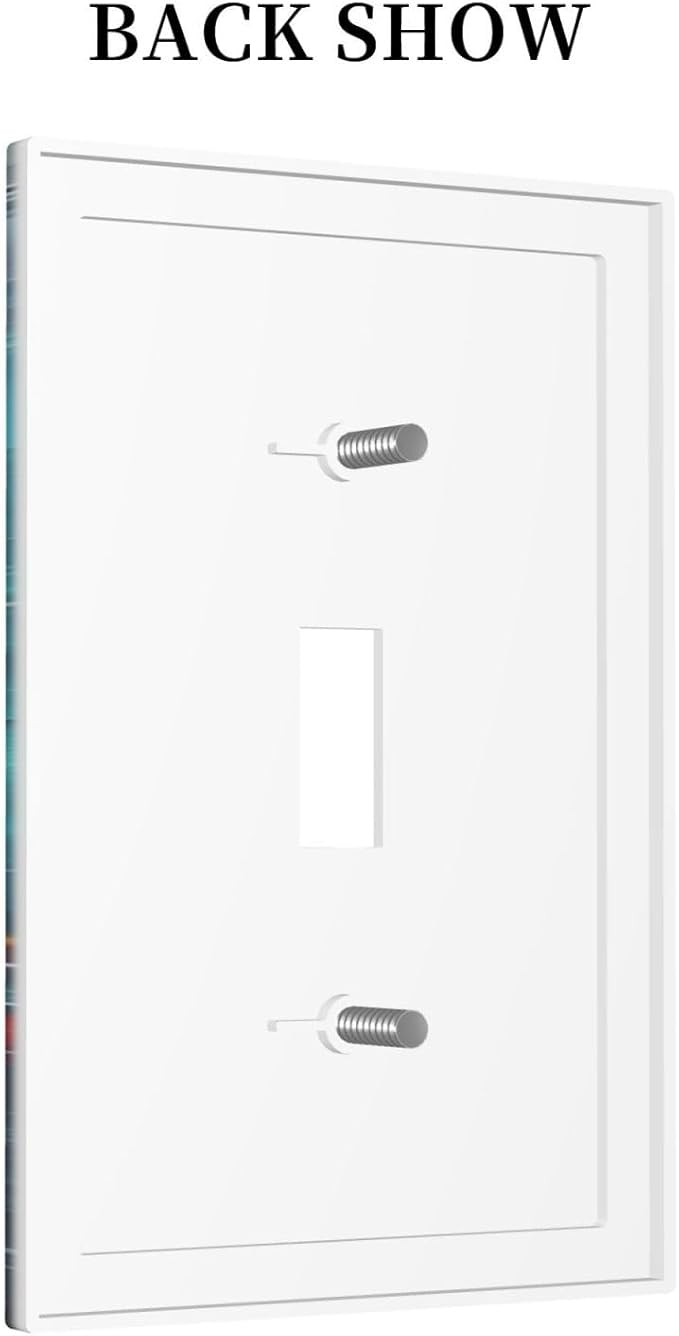 Ocean Fish School Of Fish Vortex Deep Sea Decorative Light Switch Cover 1 Gang Single Toggle Device Electrical Faceplate Switchplates Decorator Outlet Wall Plate for Kids Room Bedroom Decor