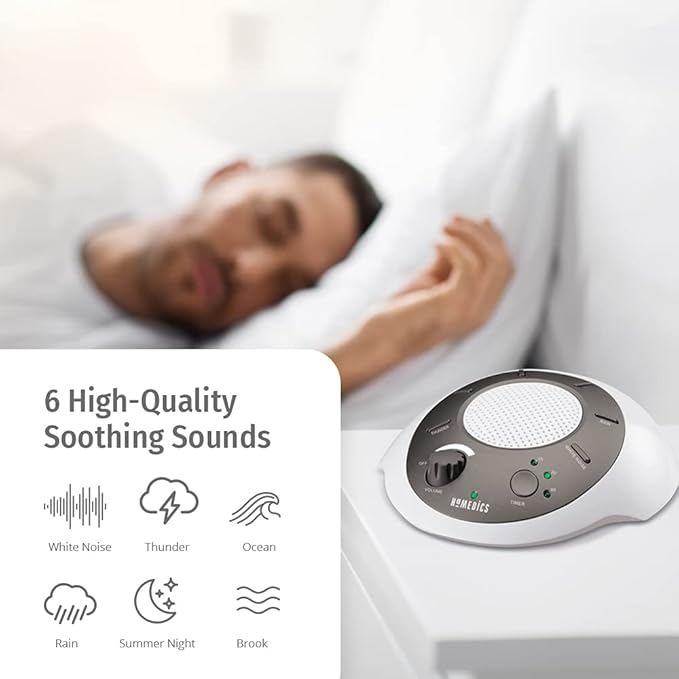 Homedics SoundSleep White Noise Sound Machine, Gold, Small Travel Sound Machine with 6 Relaxing Nature Sounds, Portable Sound Therapy for Home, Office, Nursery, Auto-Off Timer, by Homedics (Pack of 3)