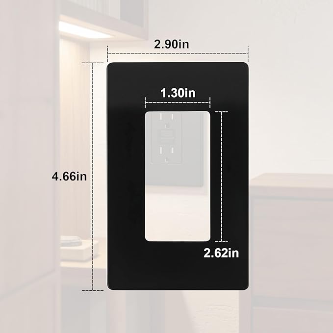 Matte Black 1 Gang Screwless Wall Plate, Child Safe Outlet Cover and Smooth Face Switch Plate – Unbreakable Polycarbonate Thermoplastic, Compatible with Leviton 80301-SE, 3-Pack
