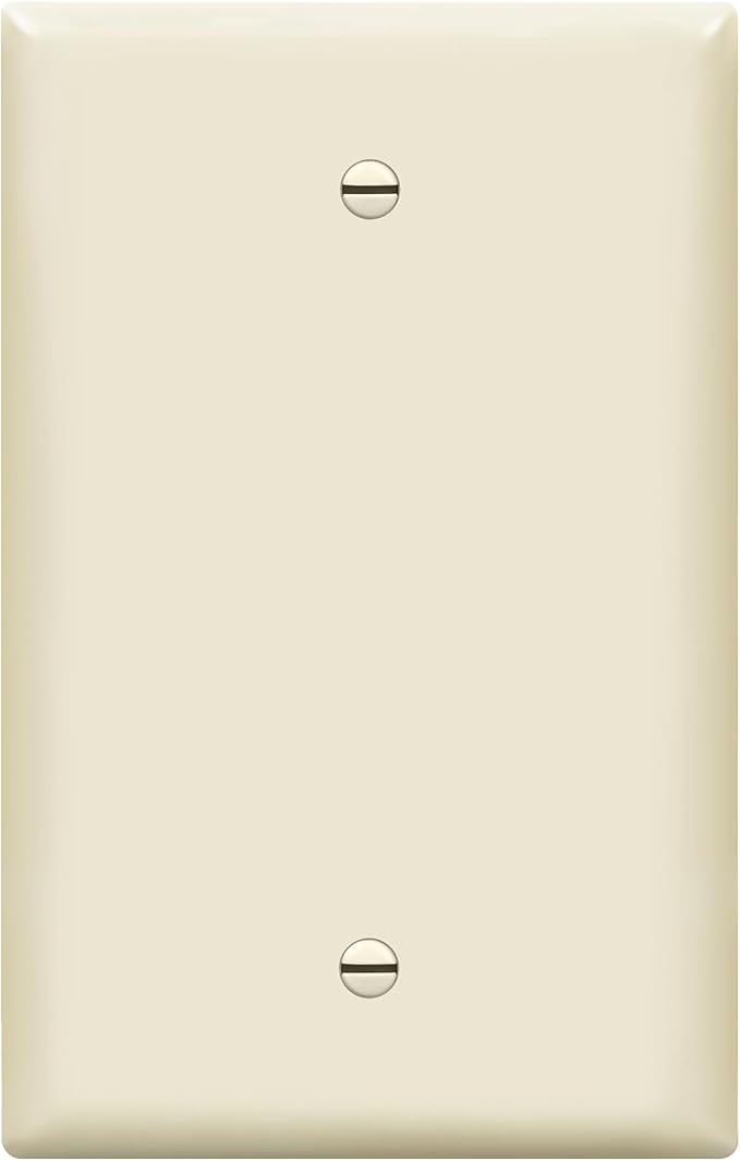 ENERLITES Blank Device Wall Plate, Gloss Finish, 1-Gang 4.88" x 3.11", Mid-Size, Unbreakable Polycarbonate Thermoplastic, UL Listed, 8801M-LA, Light Almond (Pack of 1)