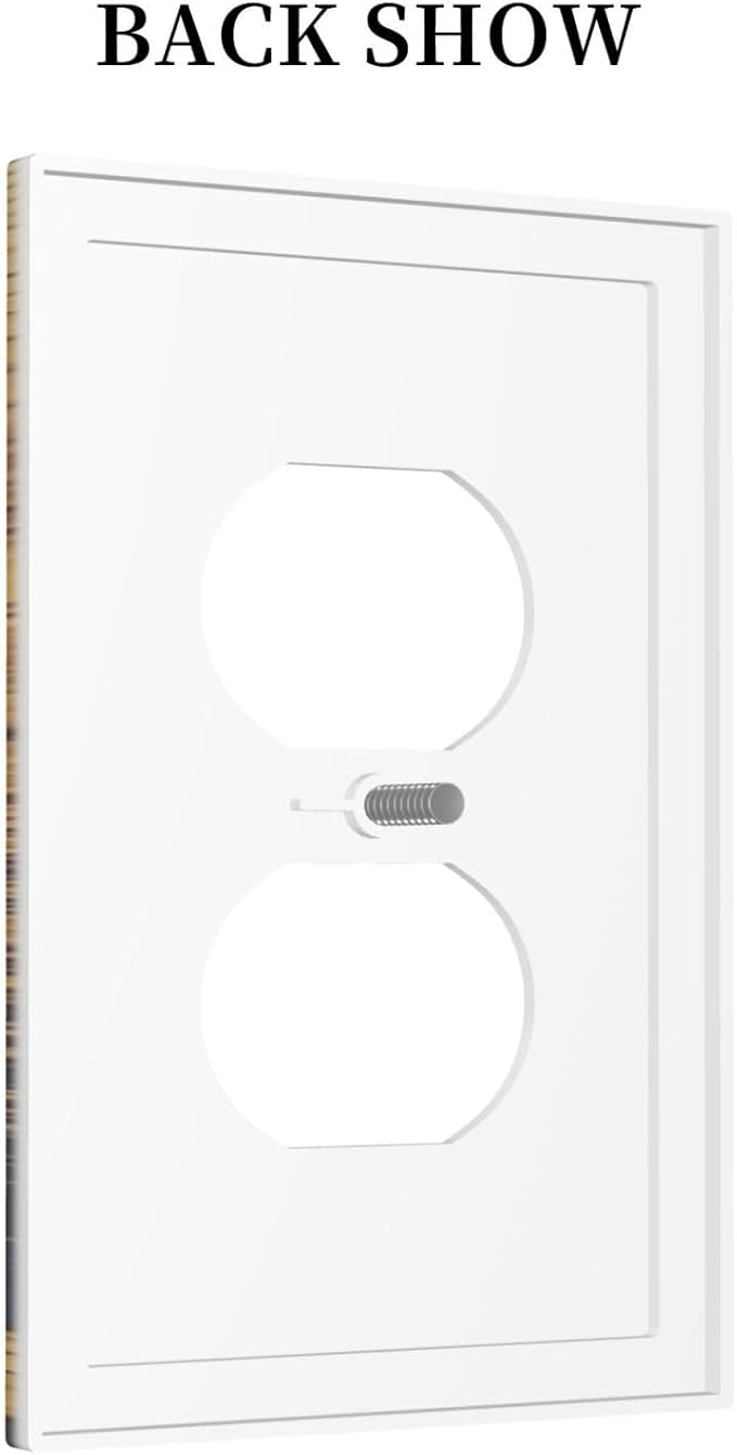 Outlet Covers Forest Pine Silhouette Rustic Wood Grain 1 Gang Duplex Light Switch Cover Decorative Switch Plates Electrical Receptacle Faceplate Wall Plate For Farmhouse Cabin Decor