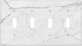 Light Switch Covers White Grey Abstract Modern Marble Quad Toggle Electrical Faceplate 4 Gang Wall Plate Decorative Switch Plates for Bathroom Kitchen Decor