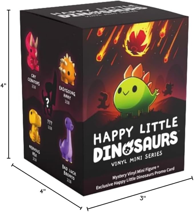 Unstable Games TeeTurtle Happy Little Dinosaurs - Vinyl Mini Figures Mystery Box Series, Black