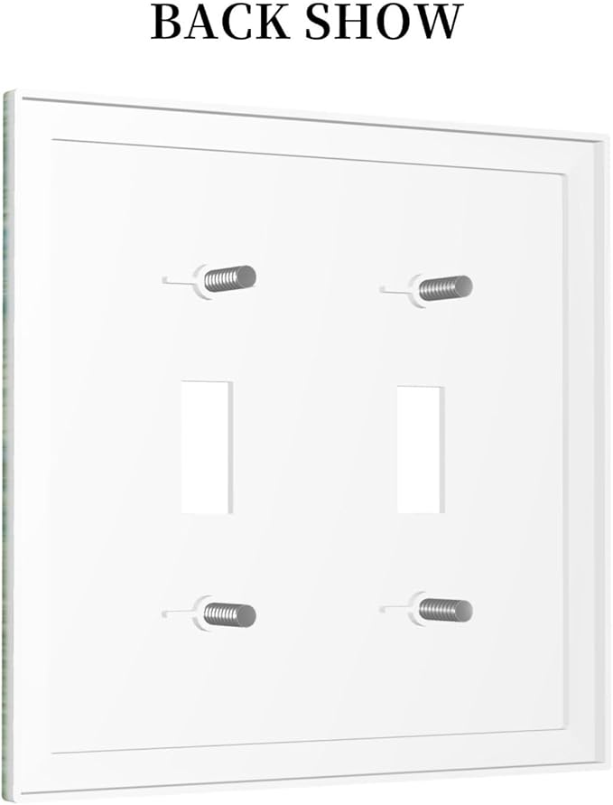 Sage Green Boho Vintage Floral Decorative Switch Plates 2 Gang Double Toggle Outlet Light Switch Cover Wall Plate Electrical Faceplate for Bedroom Living Room Decor