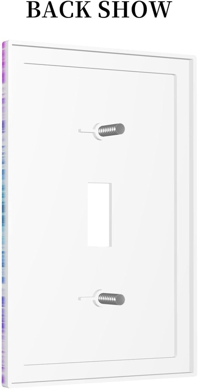 Light Switch Cover Plate Fantasy Colorful Glitter Blue Purple Gradient 1 Gang Wall Plate Cover Single Toggle Outlet Covers Decorative Switch Plate Covers Electrical Faceplate for Kids Room Home