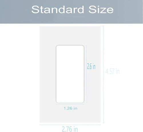 1-Gang Screwless Decorator Wall Plate Cover Single Switch Outlet Electrical Faceplate for Light Switch, Smart Switch, Receptacle, Dimmers, USB Outlet, GFCI, Child Safe Cover Plate, White (10-Pack)
