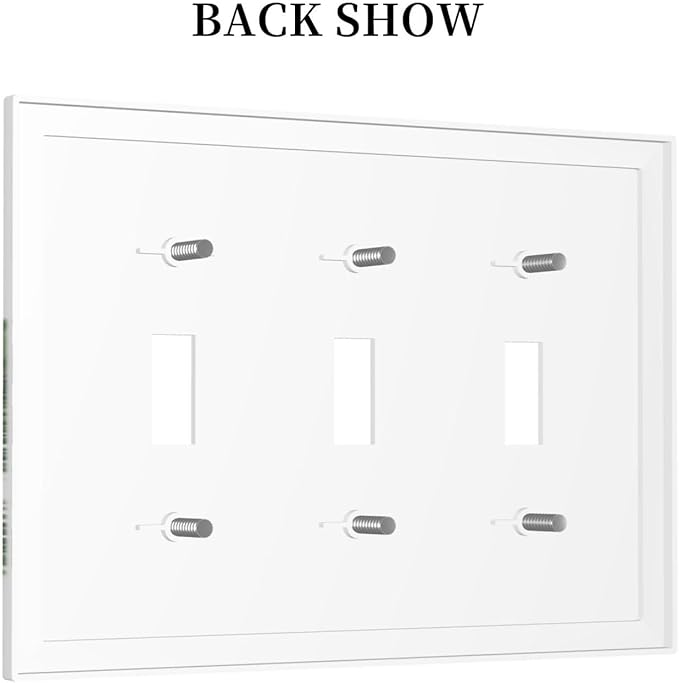 Decorative Switch Plates Palm Trees Tropical Green Plant Palm Leaf 3 Gang Wall Plate Triple Toggle Light Switch Cover Faceplate Electrical Wall Panels For Bed Room Bathroom Decor