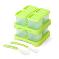 Matyz 8-Pack Plastic Food Storage Containers With Lids Airtight Freezer Safe (Green, 4 OZ Each) - Baby Food Portion Containers With Trays Stackable Baby Plastic Food Storage Containers Microwave Safe