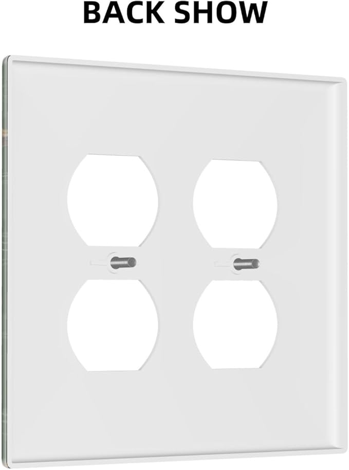 Decorative Outlet Covers Cute Gold Mushtroom Green Plant Leaf 2 Gang Light Switch Cover Plate Double Duplex Wall Plates for Electrical Outlets Switch Plate Covers for Bedroom Home Decor