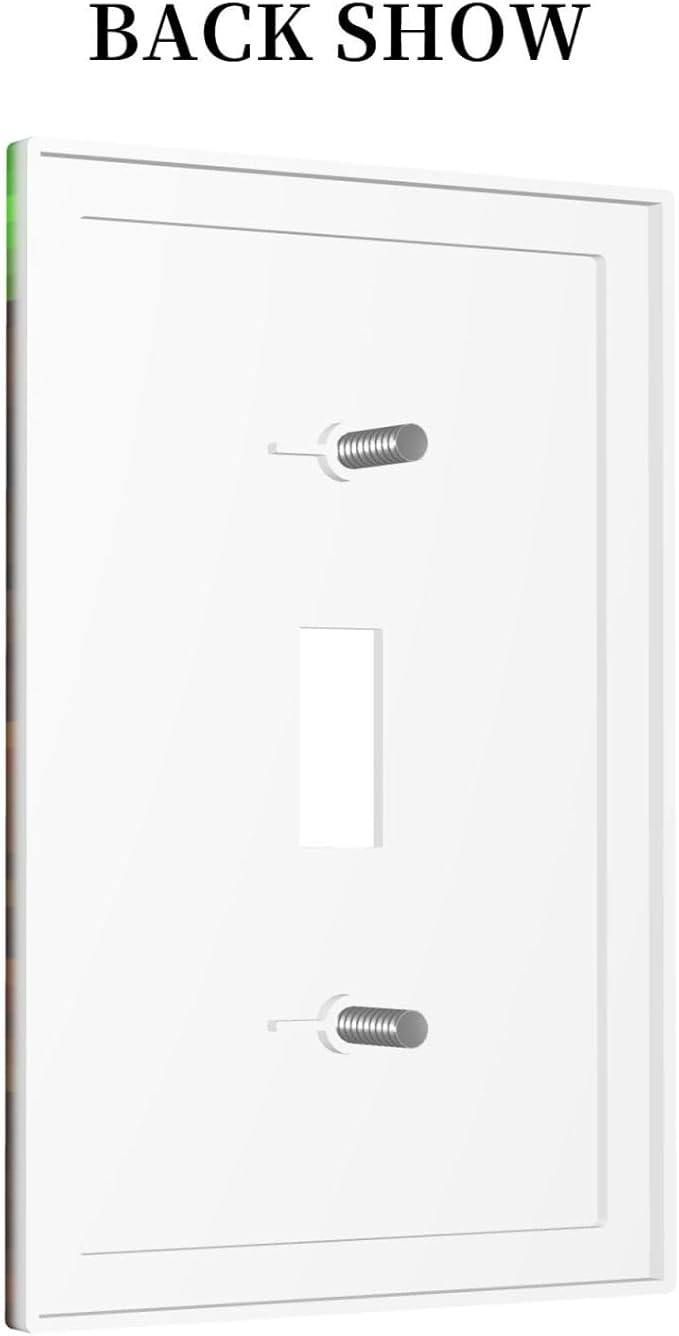 Outlet Covers Pixel Grass Block 1 Gang Duplex Light Switch Cover Plate Decorative Wall Plates Electrical Switchplate Receptacle for Kids Room Home Decor（2 Pack）