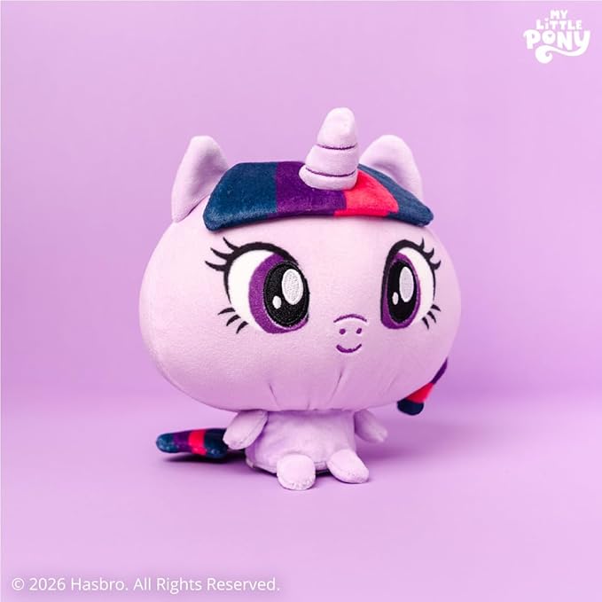 TeeTurtle Cloudheads Twilight Sparkle Plush - 5-Inch Official My Little Pony Stuffed Animal with Embroidered Details - Soft Cuddly Plush Toys for Kids, Teens, and Adults