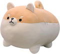 EHOTONG Shiba Inu Dog Plush Pillow, Corgi Stuffed Animal Plush Toy Hug Pillow Gifts for Girl Boy (Brown, 11.8in)