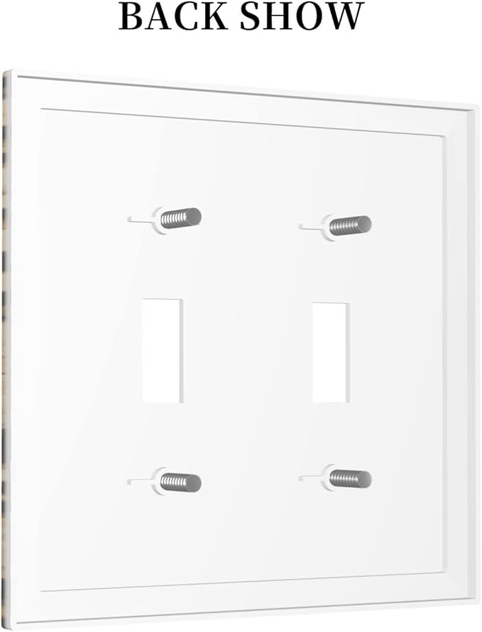Classic Leopard Cheetah Double Toggle Light Switch Cover 2 Gang Wall Plate Decorative Switchplate Electrical Faceplate Standard Size for Men and Women Bathroom Bedroom Home Decor 5" x 4.9