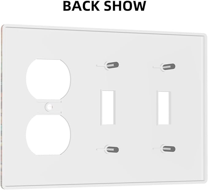 Red Orange Boho Bohemian Flower Floral 3-Gang 2-Toggle 1-Duplex Receptacle Combination Light Switch Decorative Triple Combo Device Switches/Rocker Outlet Covers and Wall Plate