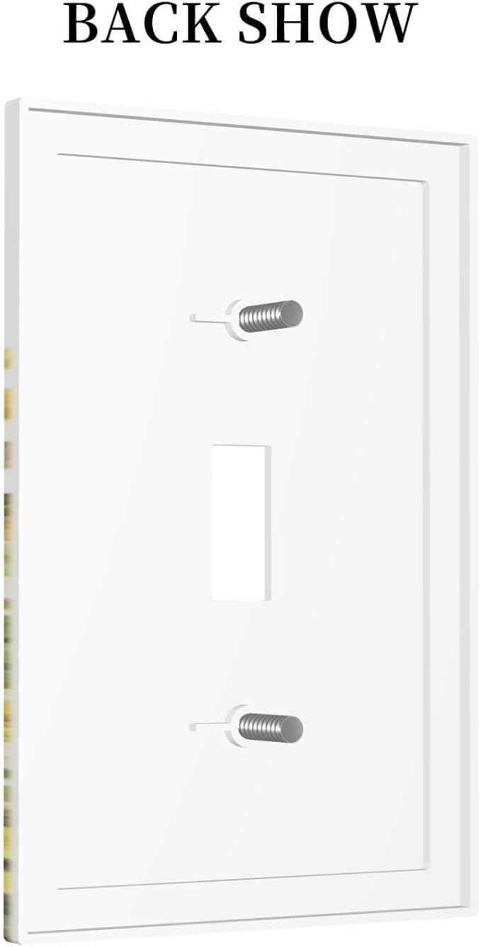 Wildflowers Sunflower Lavender Daisy Floral Decorative Light Switch Cover 1 Gang Single Toggle Device Electrical Faceplate Switchplates Decorator Outlet Wall Plate for Bedroom Living Room Decor