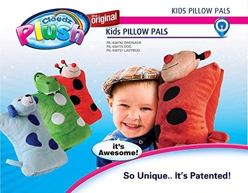 Cloudz Kids Super Soft N' Cuddly On Hand Animal Airplane Travel Pillow Pal! Keep Children Comfy and Supported with a Buddy While Traveling or just Resting at Home - Dinosaur