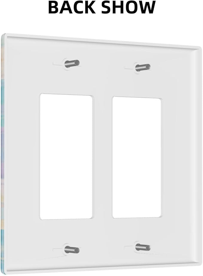 Sea Turtle Starfish Ocean Double Rocker Wall Plate Decorative 2 Gang Light Switch Covers Electrical Switchplate Home Decorate Faceplat for Bathroom Bedroom Kitchen Room 4.5 x 4.5 Inch