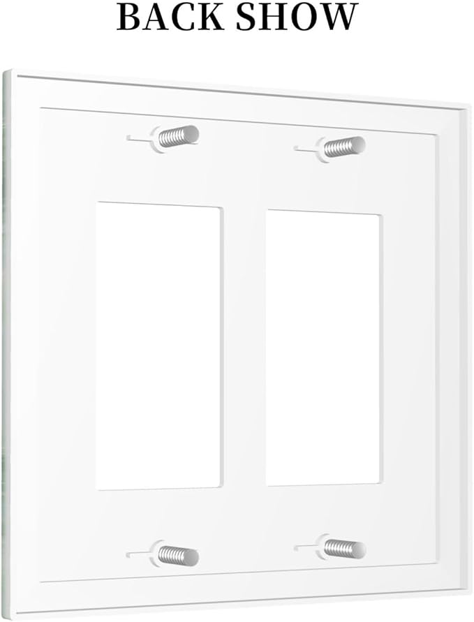 Decorative Outlet Covers Green Marble Pattern 2 Gang Double Rocker Light Switch Cover Plate Electrical Switch Plate Cover Decorate GFCI Wall Plate for Home Bedroom Decor