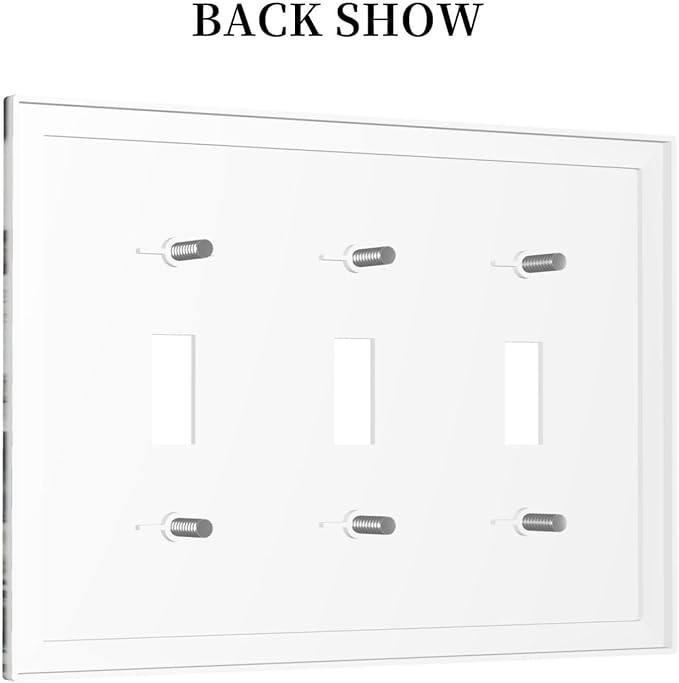 Black Gold Marble Texture Modern Abstract Print Decorative Switch Plates 3 Gang Wall Plate Triple Toggle Light Switch Cover Faceplate Electrical Wall Panels for Bathroom Kitchen Decor
