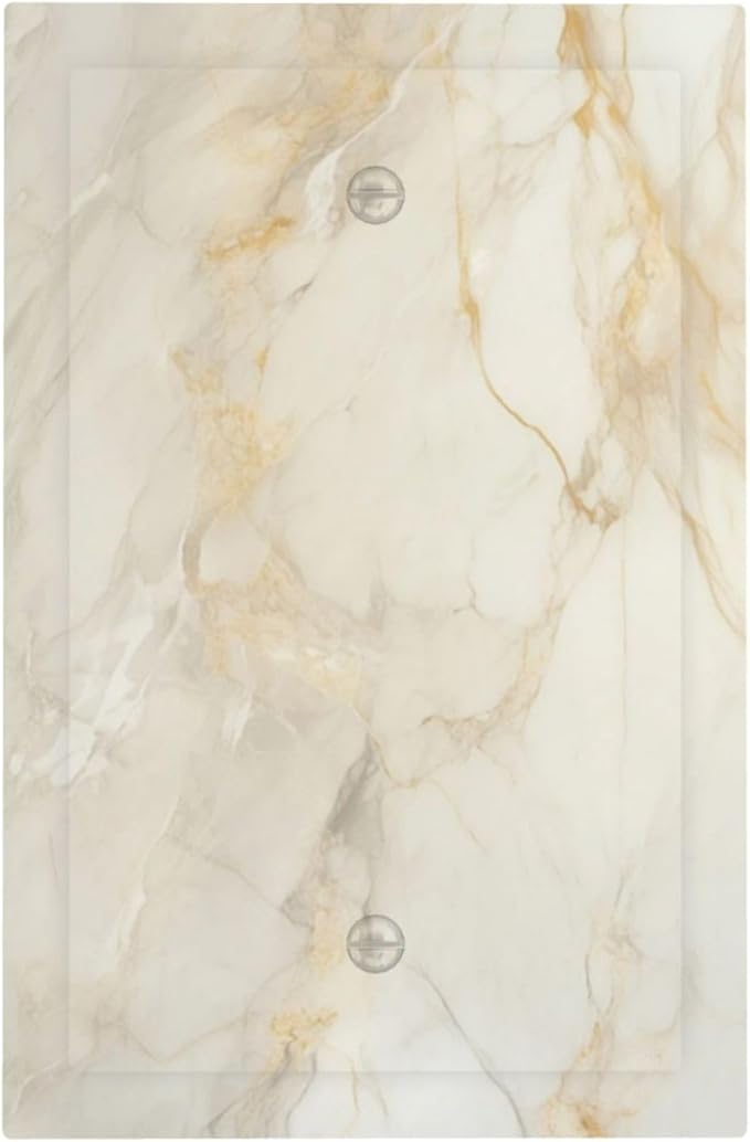 Light Switch Covers Beige Gold Marble Abstraction Morden Art Decorative Switch Plates 1 Gang Blank No Device Outlet Covers Electrical WallPlates for Kitchen Bathroom Decor