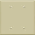 ENERLITES Double Blank Outlet Cover, Gloss Finish, Two Gang Blank Wall Plate, Oversized 2-Gang 5.5" x 5.5", Unbreakable Polycarbonate Thermoplastic, UL Listed, 8802O-I, Ivory
