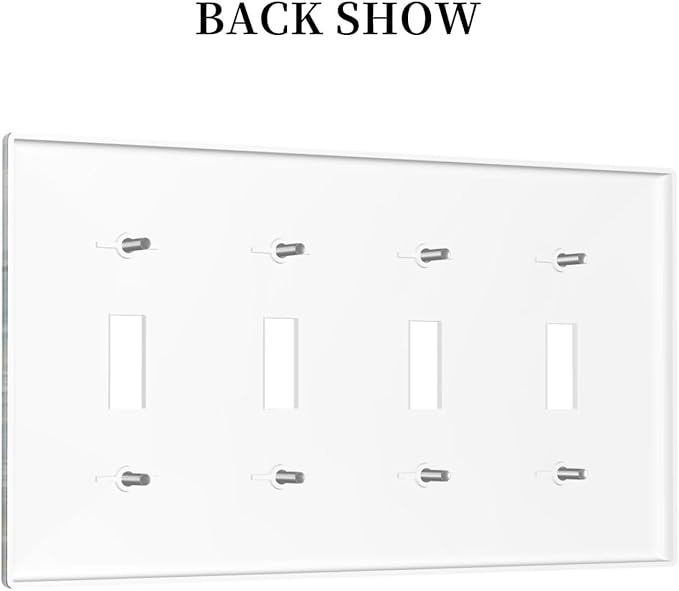 Nautical Ocean Waves Sailboat Painting Blue Sky Light Switch Covers Quad Toggle Electrical Faceplate 4 Gang Wall Plate Decorative Switch Plates Cover for Bathroom Bedroom Decor
