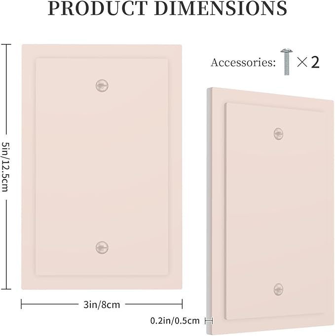 Beige Decorative 1 Gang No Device Blank Wall Plate Blank Light Switch Cover Switchplate Electric Unused Faceplate Covers