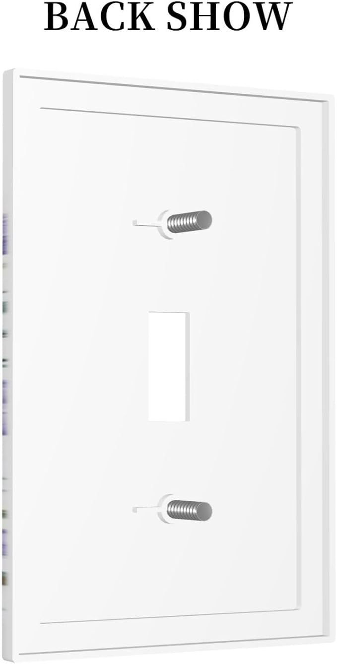 Lavender Wildflowers Purple Flowers Plant Floral Decorative Light Switch Cover 1 Gang Single Toggle Device Electrical Faceplate Switchplates Decorator Outlet Wall Plate for Bedroom Living Room Decor